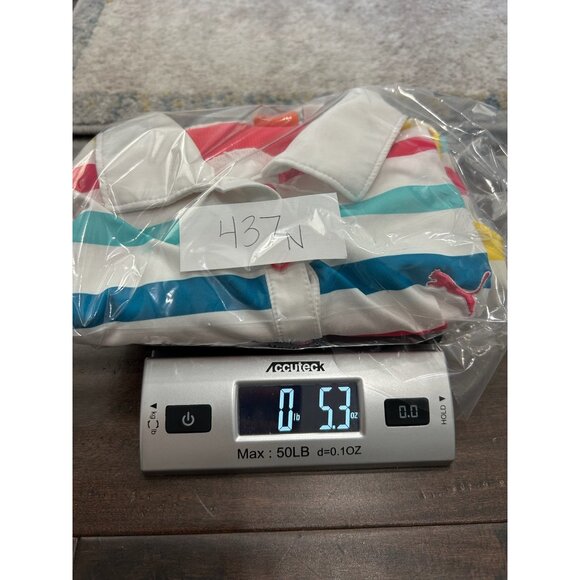 Puma Sportstyle Striped Polo Shirt S Multicolor Short Sleeve Performance Top - Picture 10 of 10